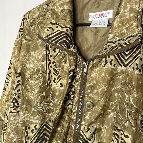 Vtg 80s Womens Jacket L 100% Silk Button Front Retro Tribal Pattern Patchwork - Picture 5 of 8